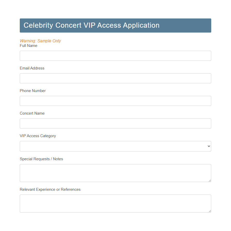 Fan Meet-and-Greet RSVP Form Template PDF Samples