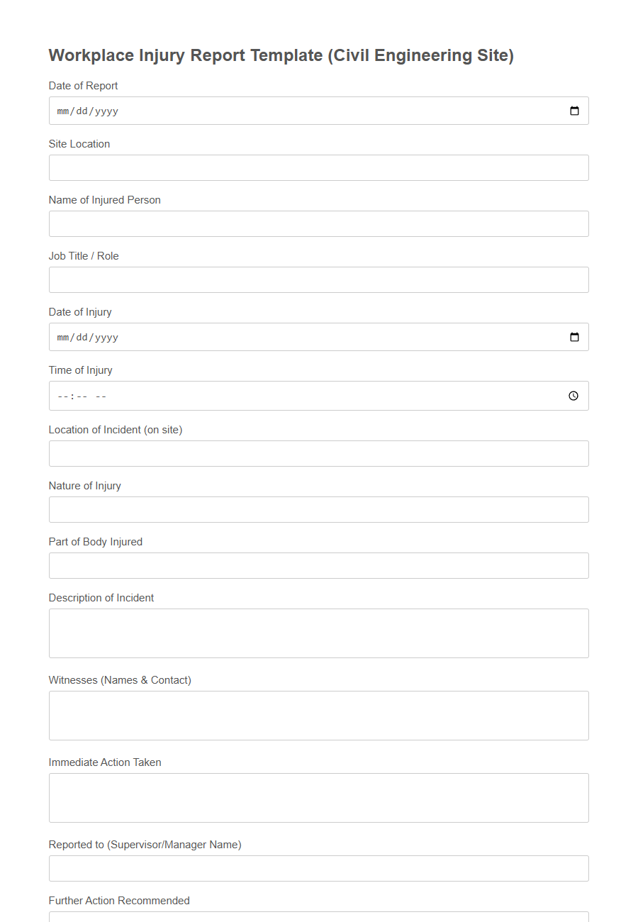 Incident/Accident Report Form (Construction) PDF Samples