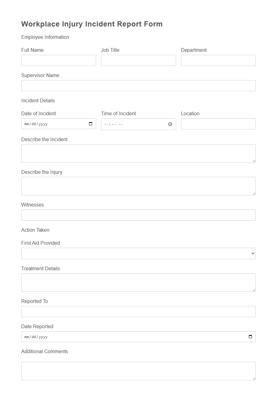 Incident Report Form Template PDF Samples