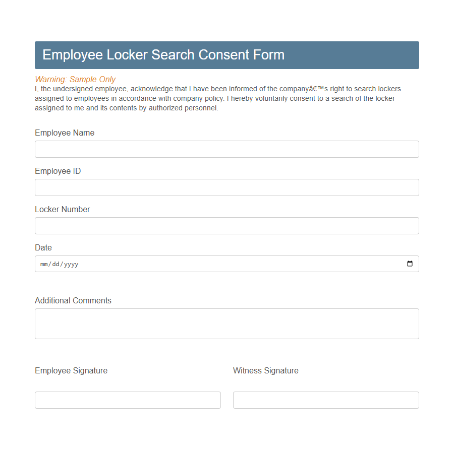Physical Search Consent Form Template PDF Samples