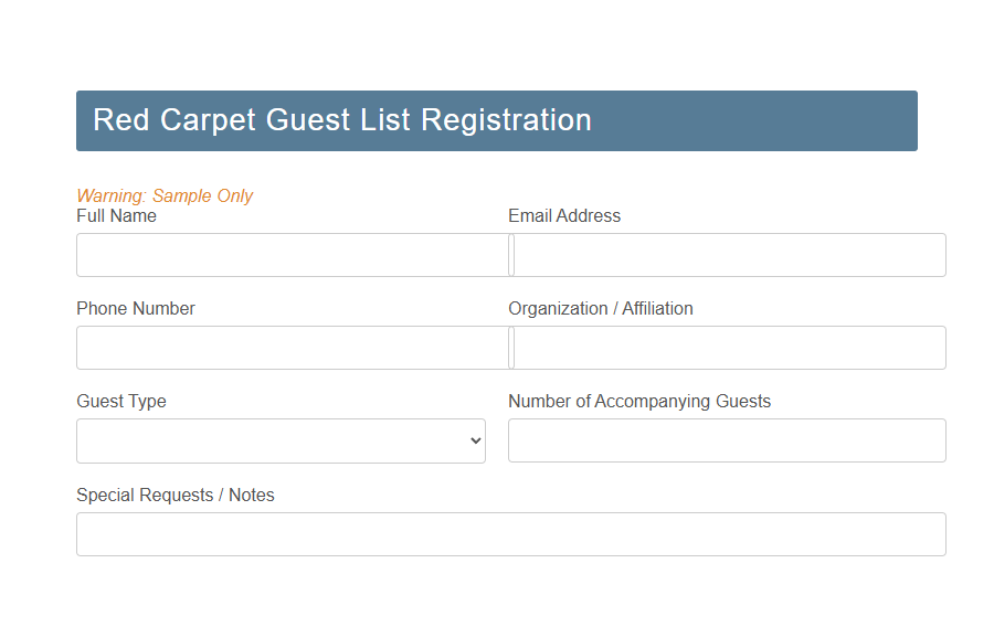 Red Carpet RSVP Form Template PDF Samples