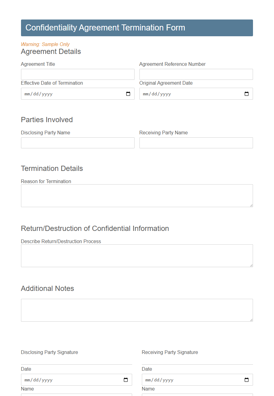 Security Clearance Termination Form Template PDF Samples