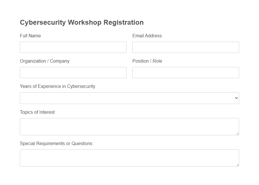 Technology Training Registration Form Template PDF Samples